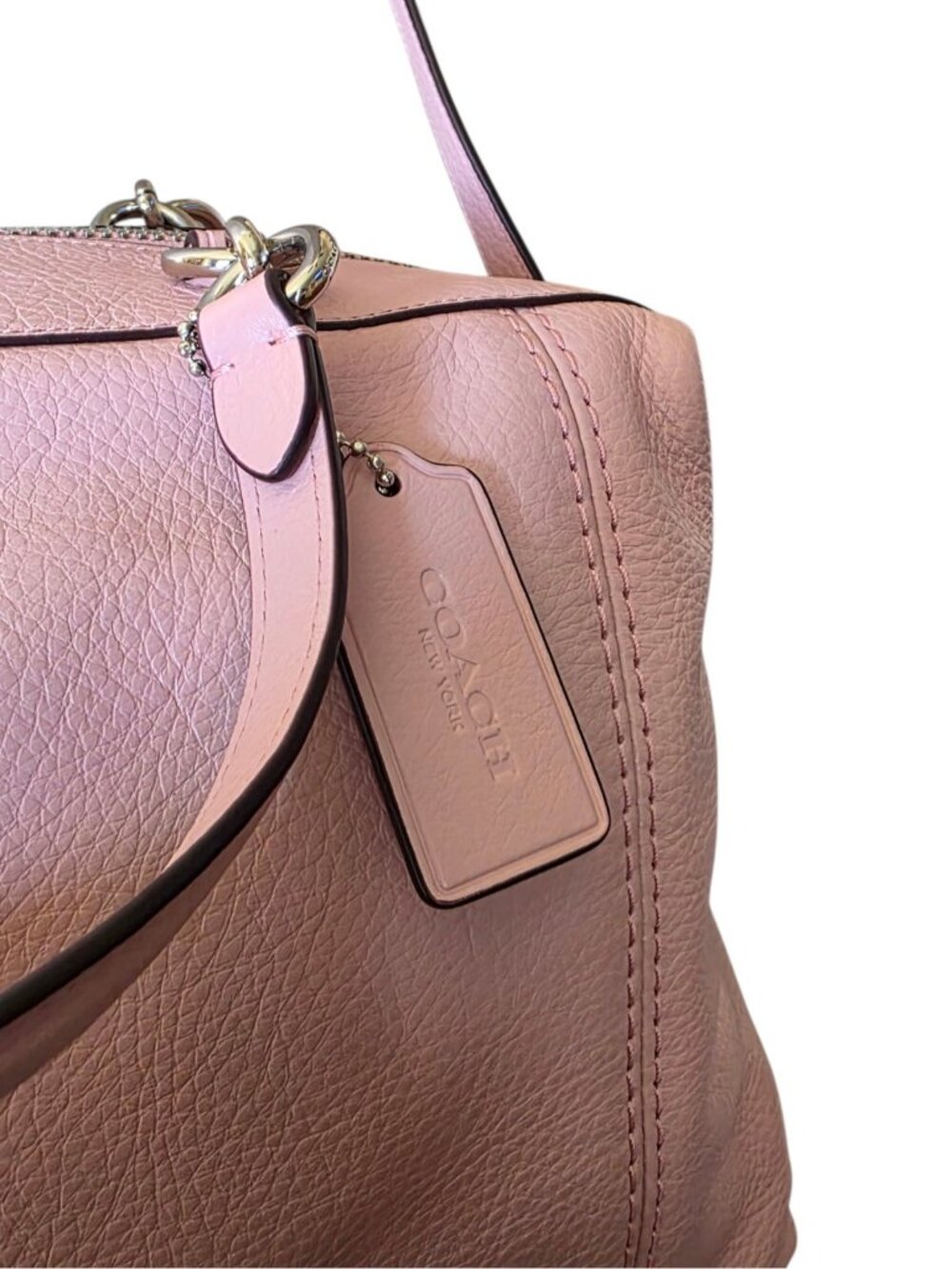 Coach Lenox Satchel Blush Pink Pebble Leather Crossbody Bag F59325 NWT - Picture 8 of 16